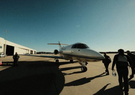 Private jet in flight representing flexible private aviation travel options