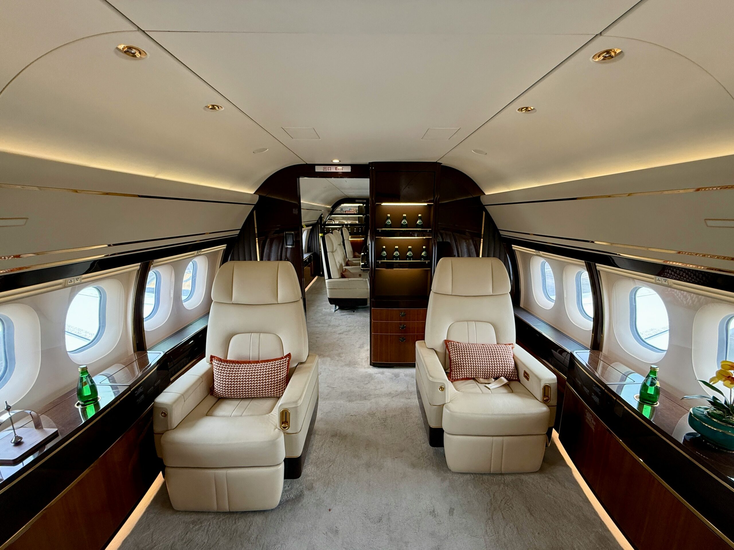 Private jet safety with a spacious luxury cabin designed for comfortable and secure private aviation travel.